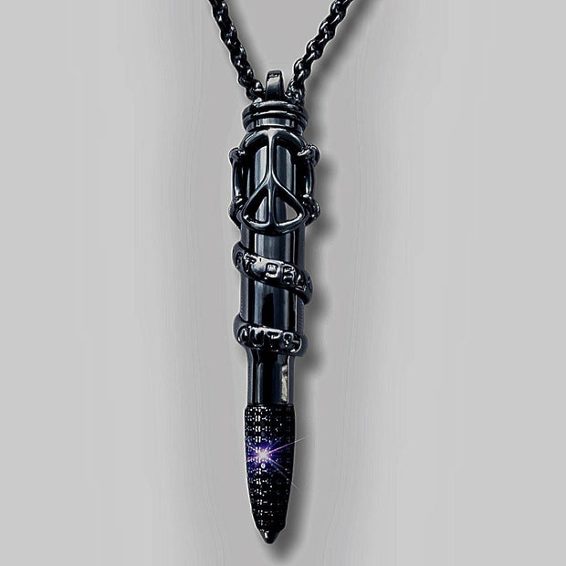 Let Peace Out Matt Black - Black Swarovski