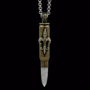 Couture Tarnished Brass "Fleur De Lys" - Clear Swarovski