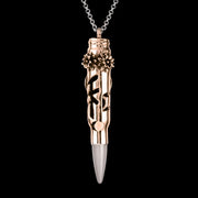 bullet peace, peace pendant, tattoo jewelry, piercing jewelry, rosegold pendant,