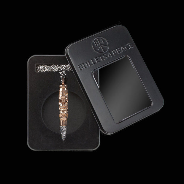 Engraved Rose Gold "Skull" - Swarovski