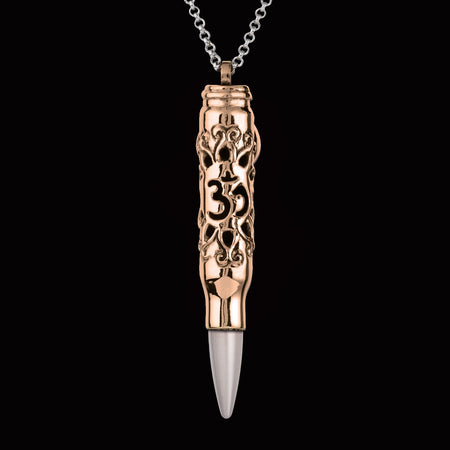 rose gold pendant, spiritual pendant, om necklace, yoga accessory,
