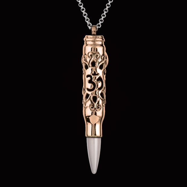 rose gold pendant, spiritual pendant, om necklace, yoga accessory,