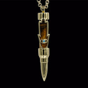 Healing Hamsa on Tiger Eye Stone - Gold