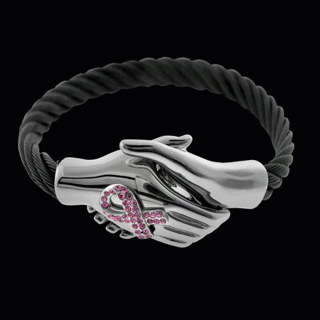 Lend a Hand Bracelet For Breast Cancer - Black