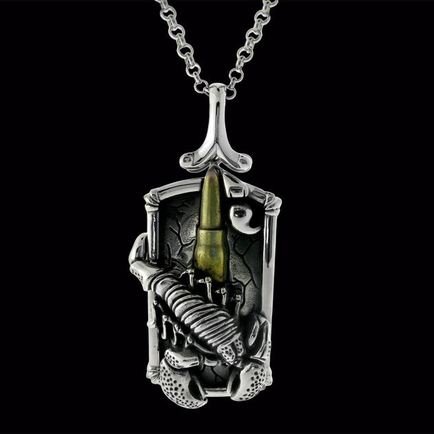 Stainless Steel Scorpion Pendant Necklace Modern Minimalist Large Bug Stainless Steel Scorpion Pendant Necklace Modern Minimalist Large Bug