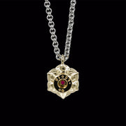 Gold Lotus Flower with Ruby