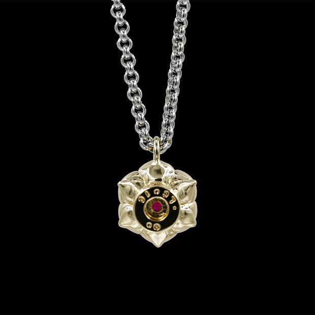 Gold Lotus Flower with Ruby