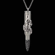 bullet design, hardrock jewelry, rock jewelry, tattoo jewelry, music symbol,