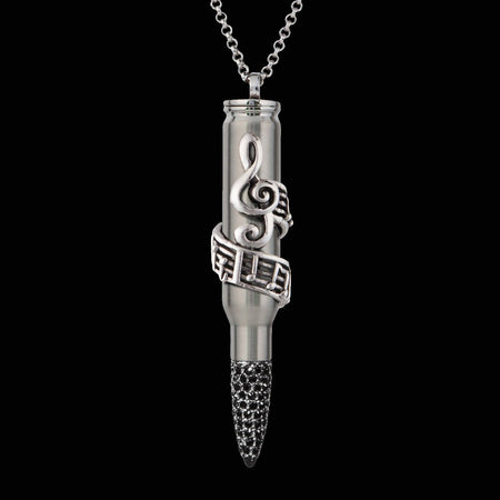 bullet design, hardrock jewelry, rock jewelry, tattoo jewelry, music symbol,