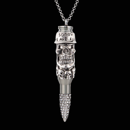 skull jewelry, skull bullet, stainless steel skull, soldier pendant,