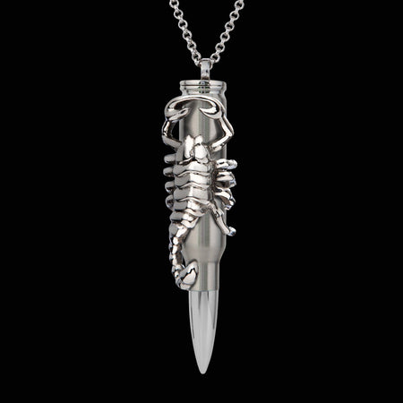scorpion bullet, stainless steel scorpion, peace scorpion, scorpion pendant, scorpion necklace, bullet jewelry, bullets 4 peace,