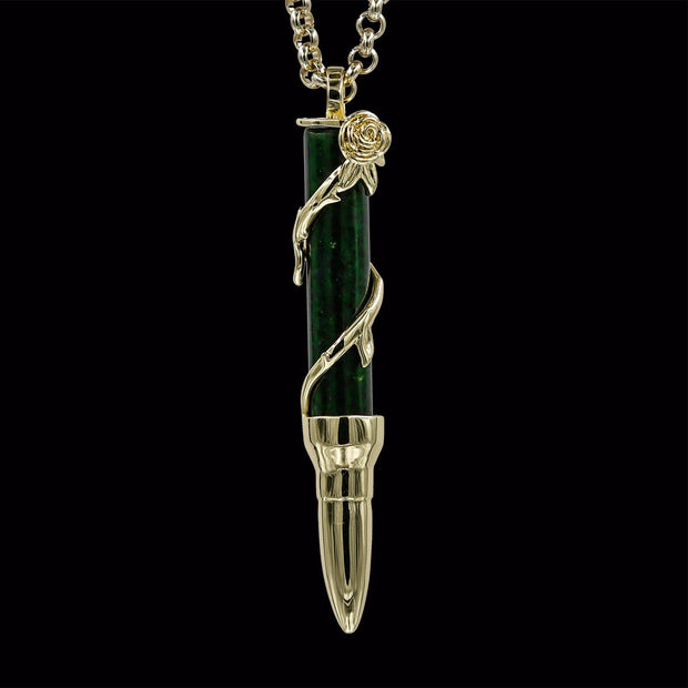 Healing Rose on Jade Stone - Gold
