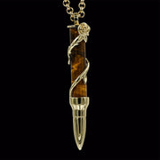 Healing Rose on Tiger Eye Stone - Gold