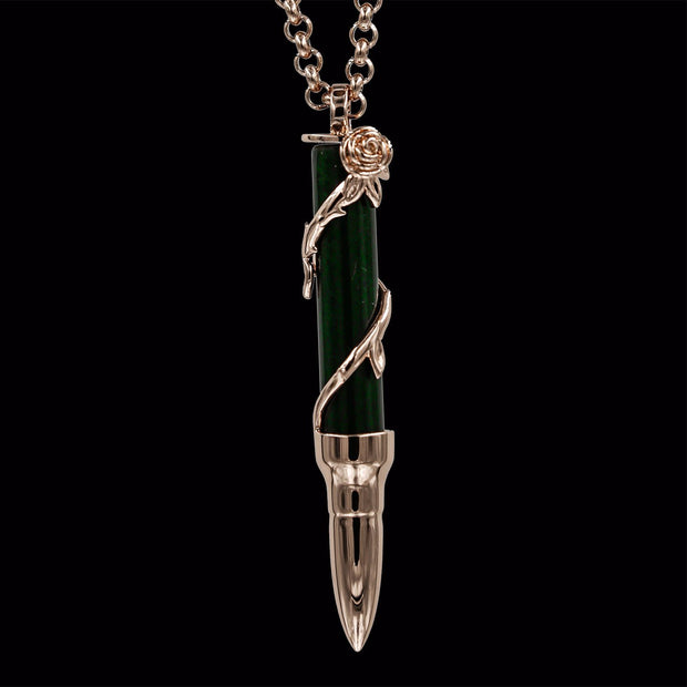 Healing Rose on Jade Stone - Rose Gold