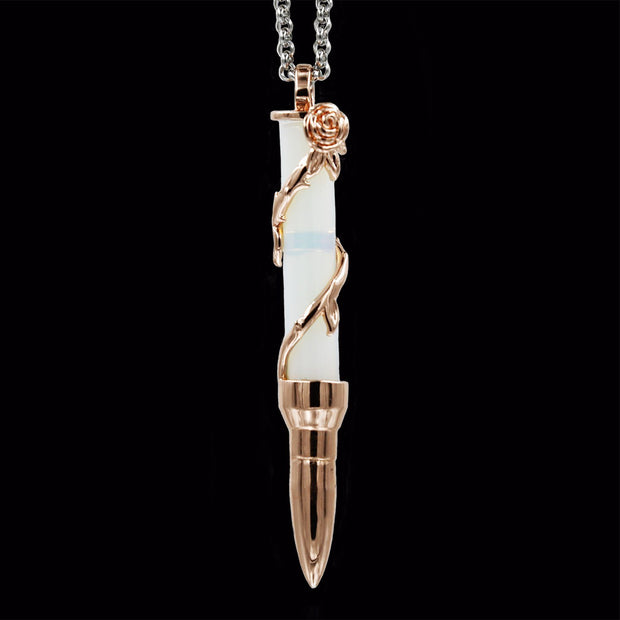 Healing Rose on Moonstone - Rose Gold