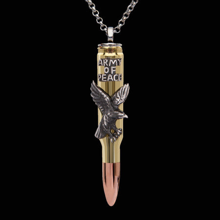 eagle pendant, stainless steel eagle, army of peace, eagle bullet, bullet jewelry, Sterling Silver Bullet, bullets 4 peace, bullet pendant, bullet gift, bullet swarovski, peace jewelry, peace bullet, charity fashion, bullet fashion, bullet necklace, bullet chain, man silver jewelry, woman silver jewelry, fashion, rafi anteby, bullets for peace, bullets4peace, yoga jewelry, peace jewelry, gift jewelry, biker jewelry, biker fashion, army fashion, army jewelry