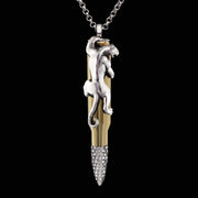 swarovski panther, stainless steel panther, panther bullet, jungle jewelry, panther pendant, panther necklace, bullet jewelry, bullets 4 peace, bullet pendant, bullet gift, bullet swarovski,