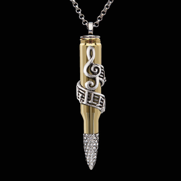 music jewelry, musician jewelry, swarovski music sign, musician present, music pendant, music love, music lover,  bullet jewelry, bullets 4 peace, bullet pendant, bullet gift,