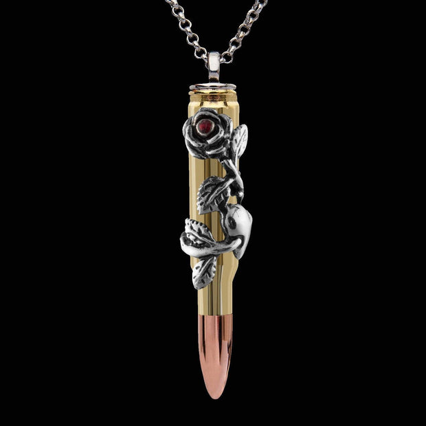 rose heart, rose bullet, rose jewelry, heart pendant, rose pendant, stainless steel rose, stainless steel heart, bullet jewelry, bullets 4 peace, bullet pendant, bullet gift, bullet swarovski, peace jewelry,