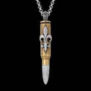 Couture Antique Brass "Fleur De Lys" - Clear Swarovski