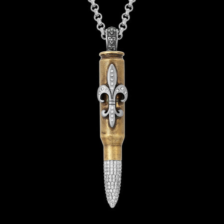 Couture Antique Brass "Fleur De Lys" - Clear Swarovski