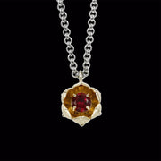 Gold Lotus Flower with Ruby