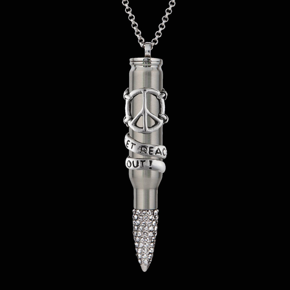 Pure Let Peace Out pendant with clear Swarovski tip