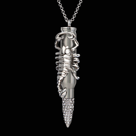 scorpion bullet, stainless steel scorpion, peace scorpion, scorpion pendant, scorpion necklace, bullet jewelry, bullets 4 peace,  
