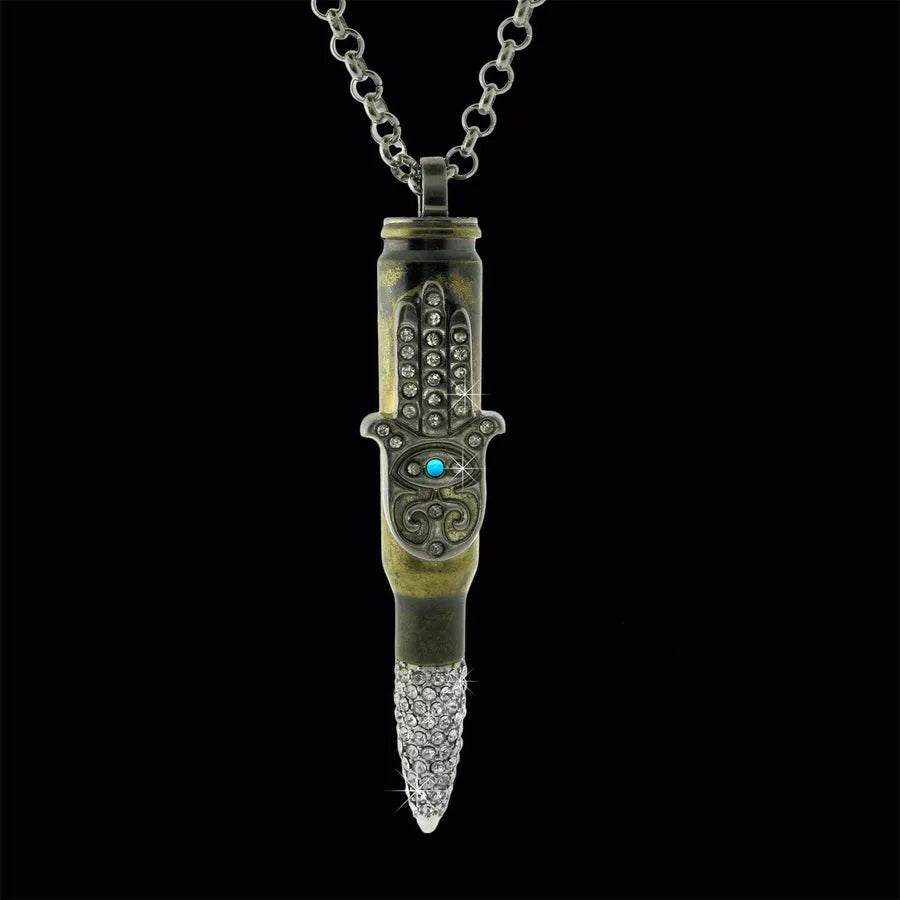 Couture Hamsa pendant with Swarovski tip