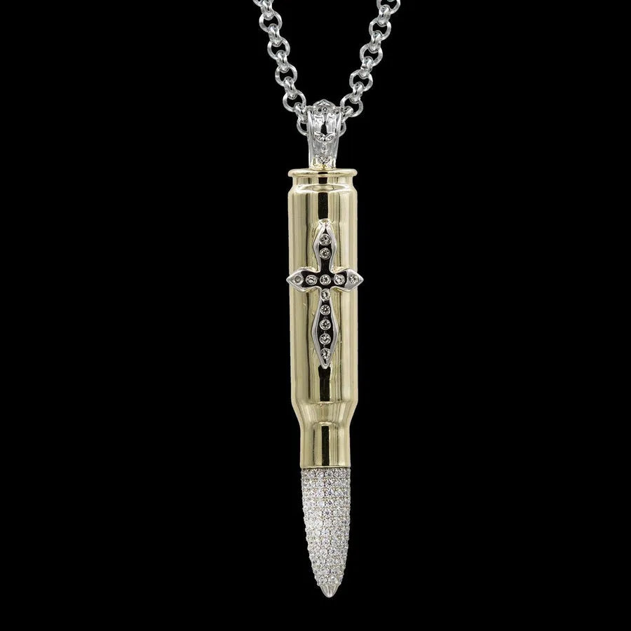 Couture Golden Bullet Cross pendant